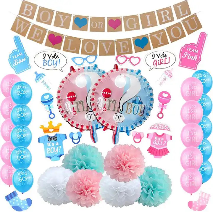 Gender Reveal Deko Set Gender Reveal